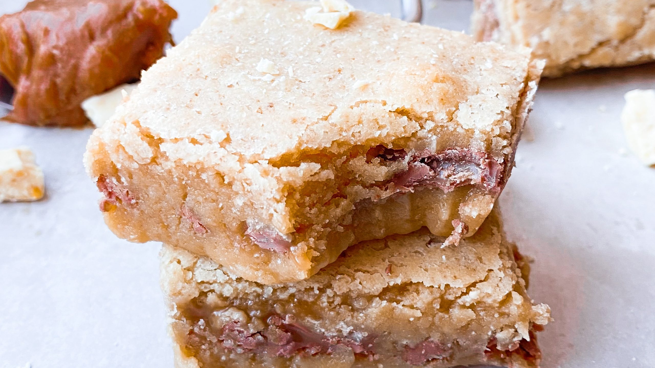 Caramel Chocolate Core Blondies