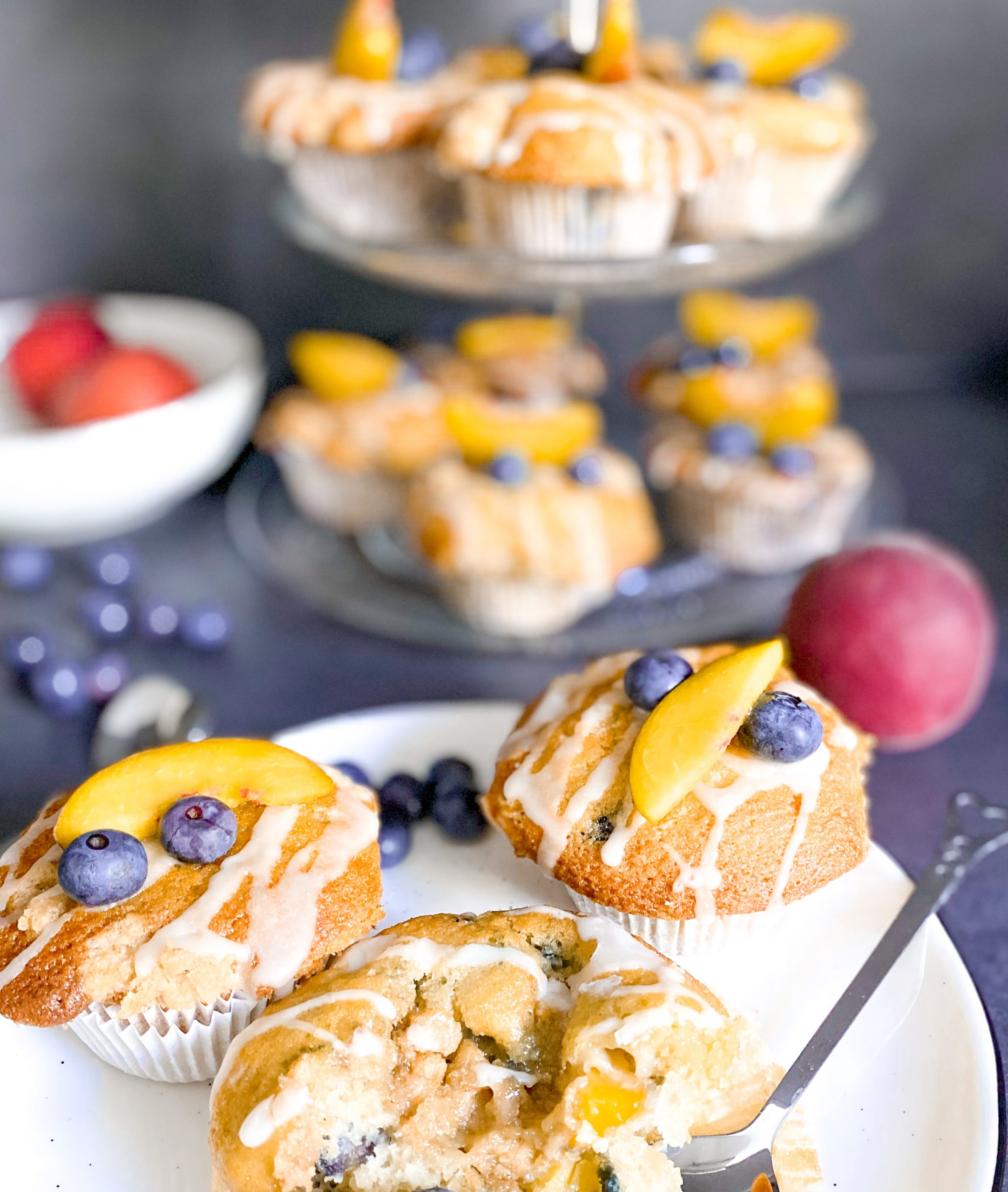 Pfirsich Blaubeer Muffins